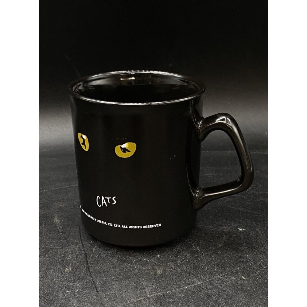 1981 CATS The Musical Broadway Show Black Coffee Mug Cup 4" Vintage